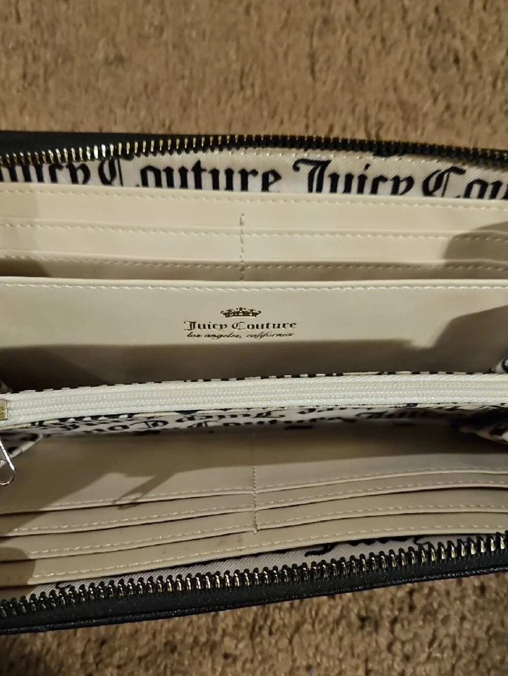 Juicy Couture Black Wristlet Wallet with Gold Logo